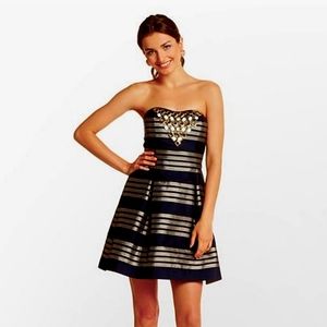 Lilly Pulitzer Sami Ryan Party Dress size 2 Jeweled bib sweetheart neckine